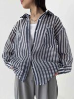شومیز شیشه ای راه راه - Image 11